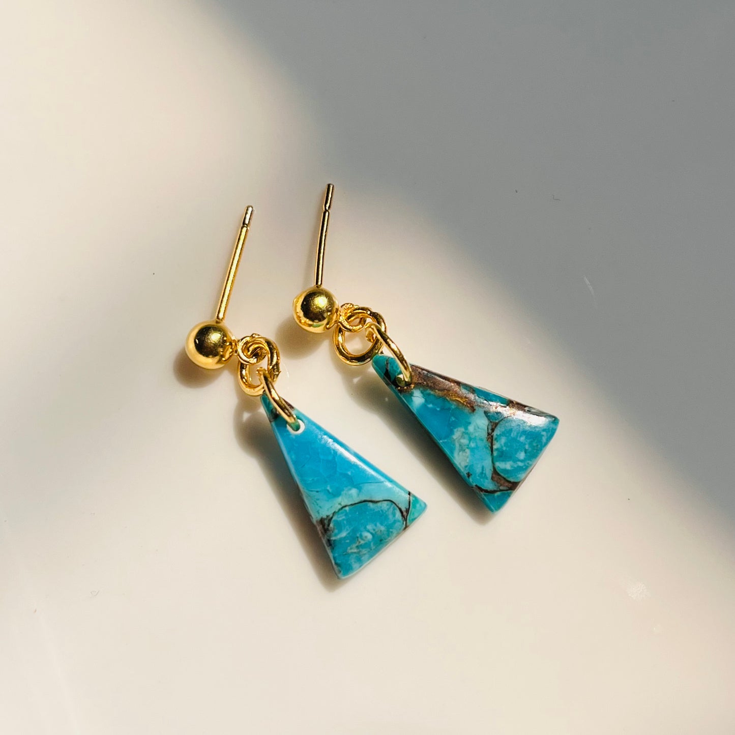 Sky Blue Copper Turquoise Earrings