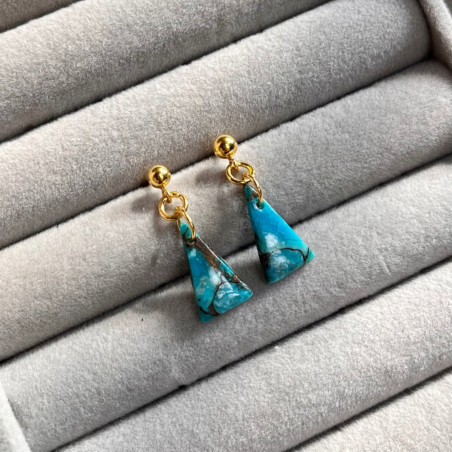 Sky Blue Copper Turquoise Earrings