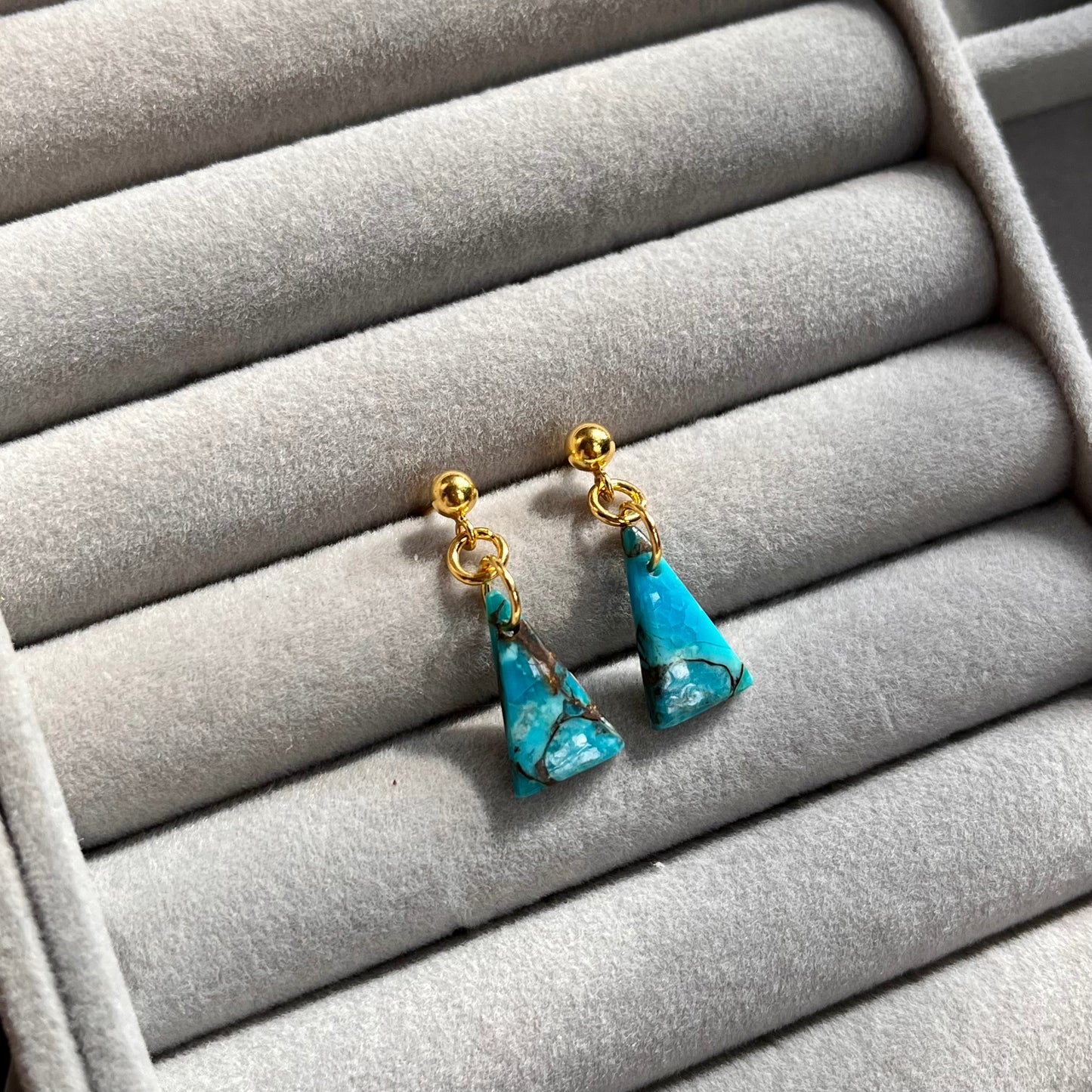 Sky Blue Copper Turquoise Earrings