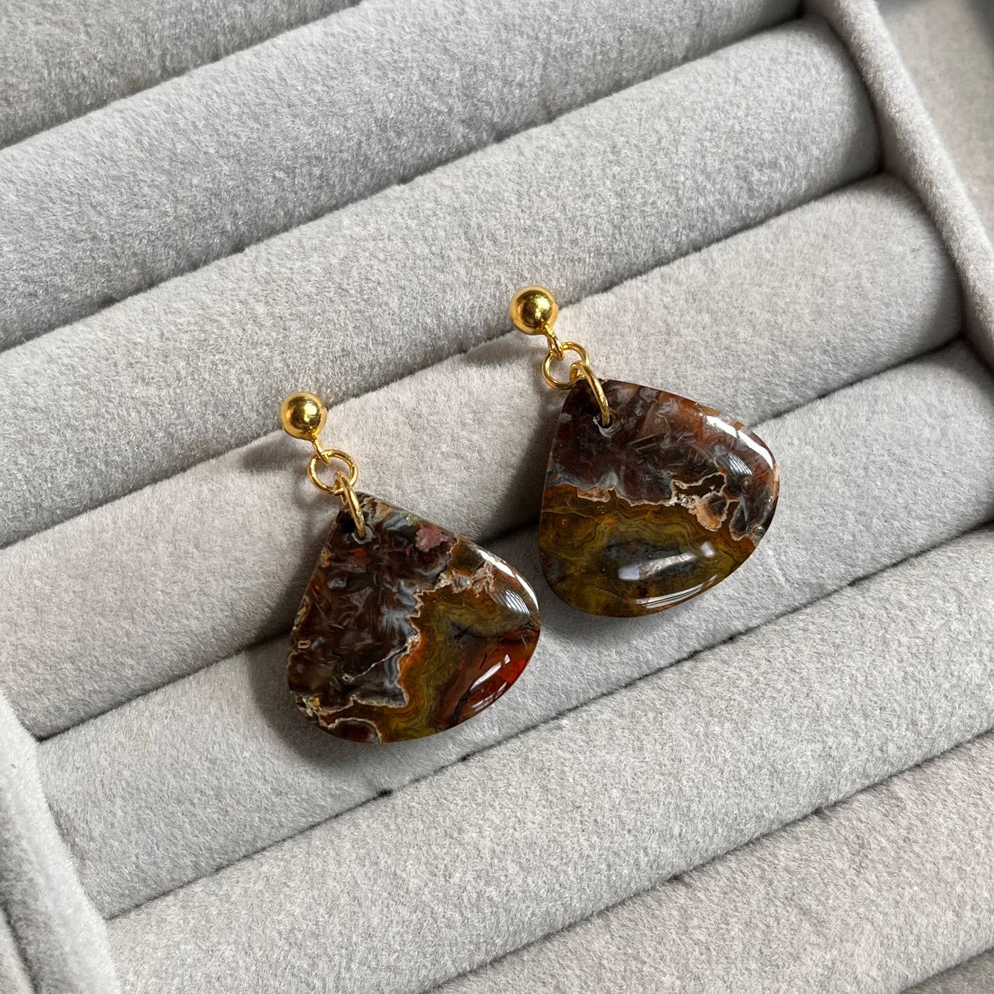 Crazy Lace Agate Earrings