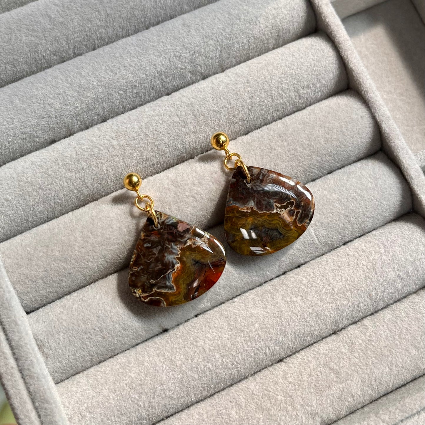 Crazy Lace Agate Earrings