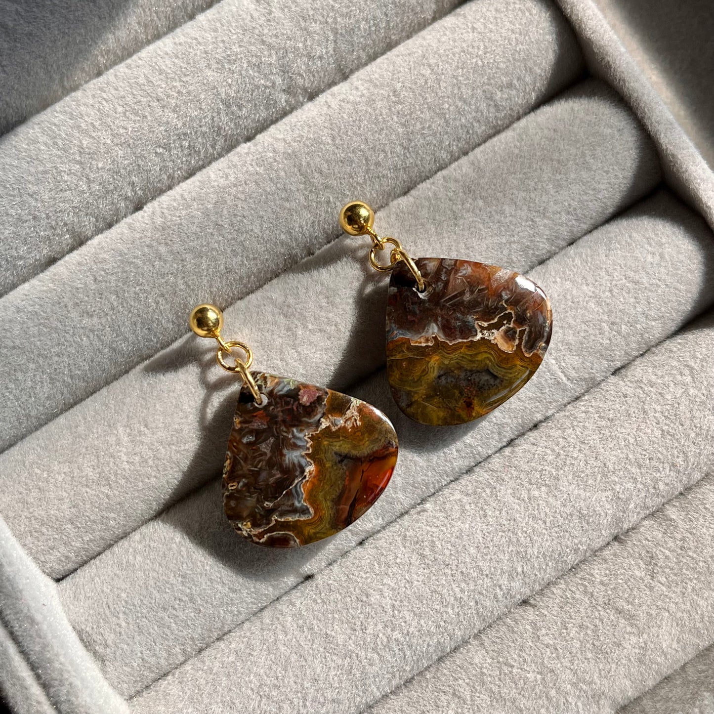 Crazy Lace Agate Earrings