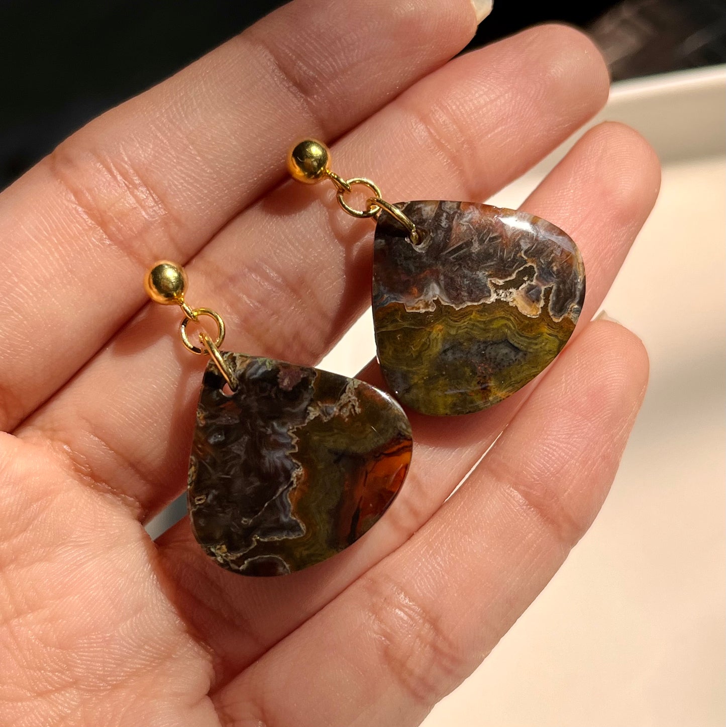 Crazy Lace Agate Earrings