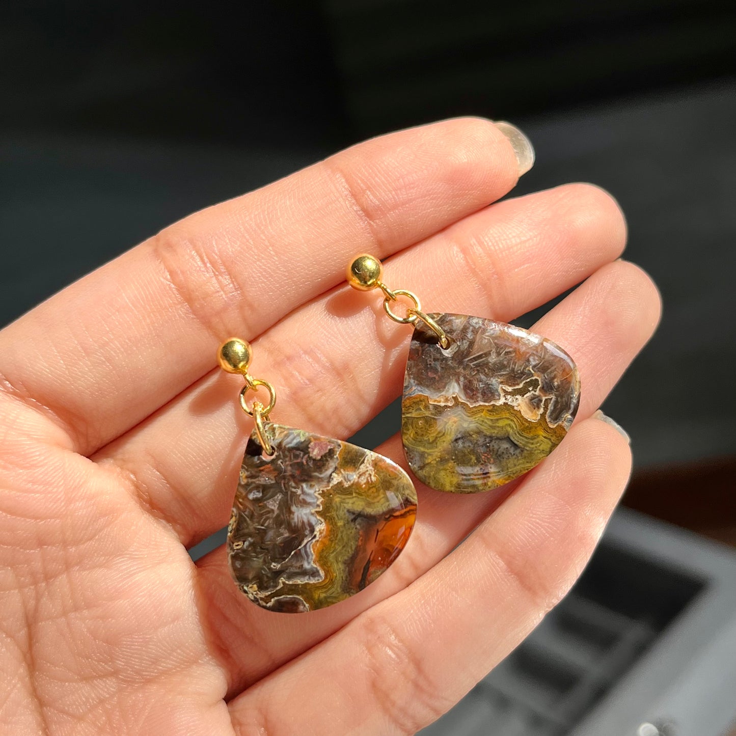 Crazy Lace Agate Earrings