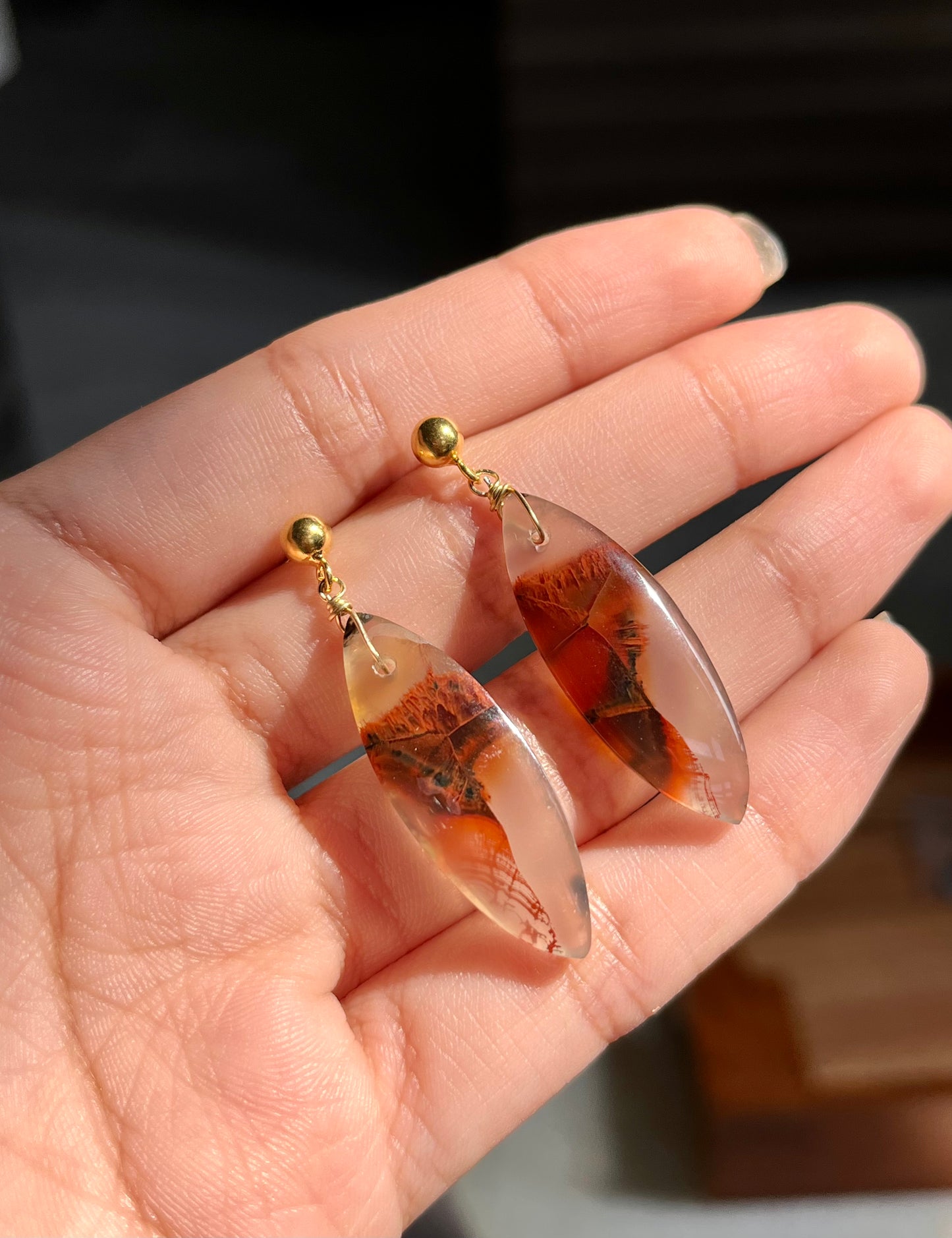 Turkey Pseudomorph Stick Agate Earrings