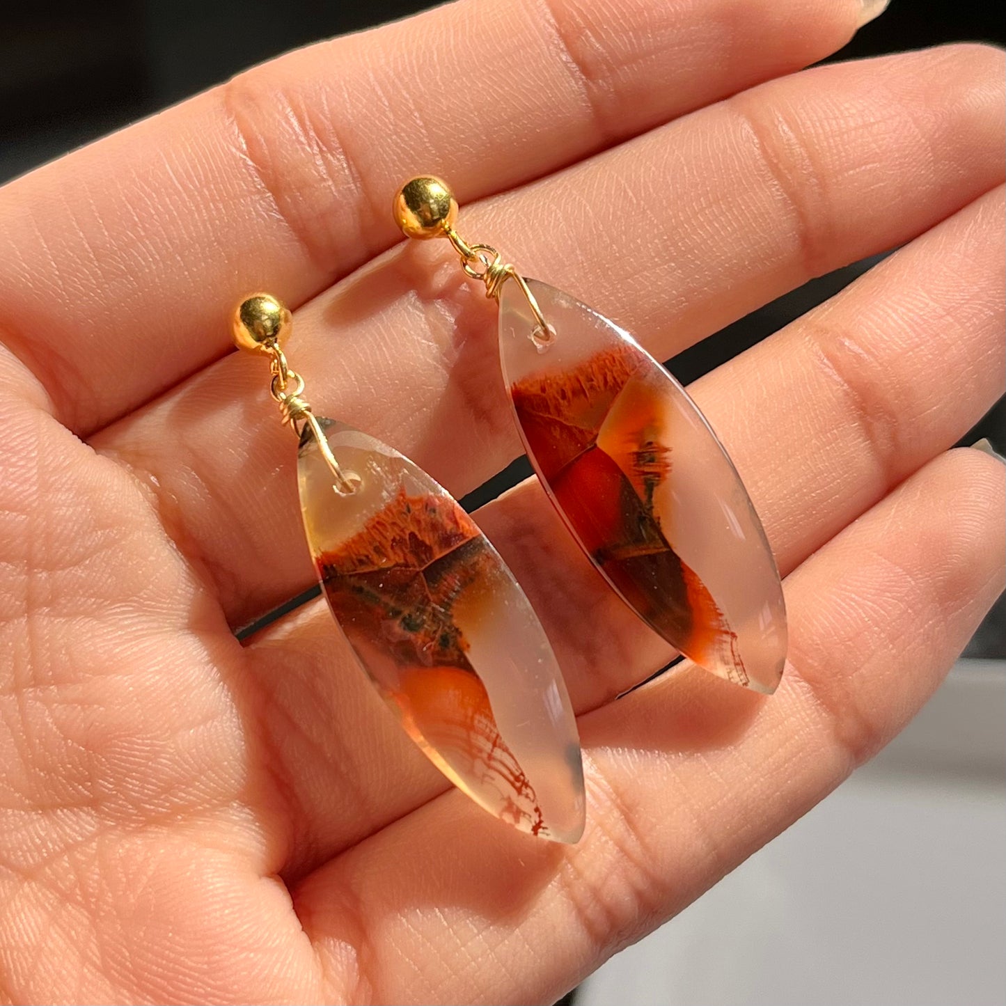 Turkey Pseudomorph Stick Agate Earrings