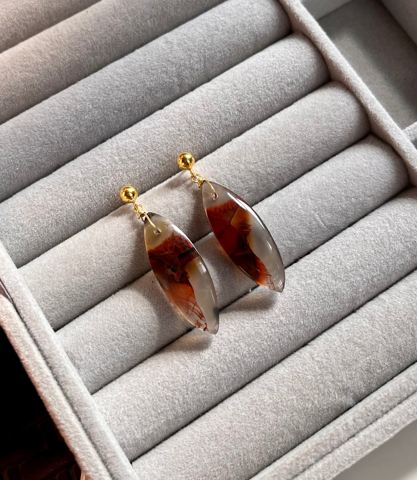 Turkey Pseudomorph Stick Agate Earrings