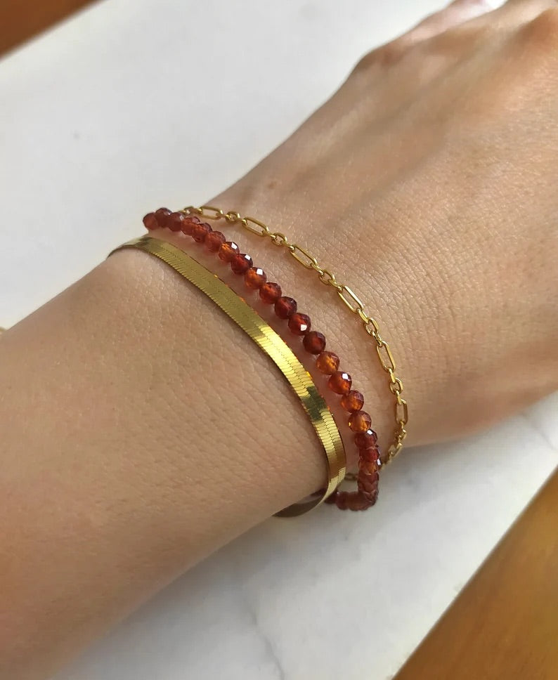 Carnelian Beaded Bracelet
