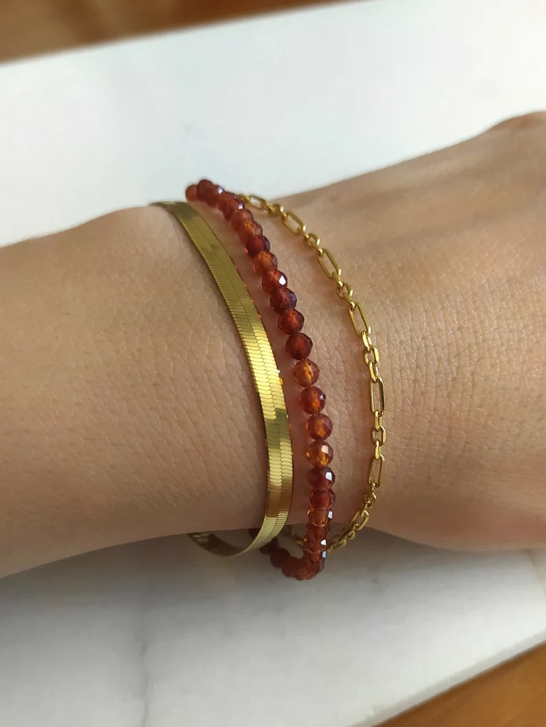 Carnelian Beaded Bracelet