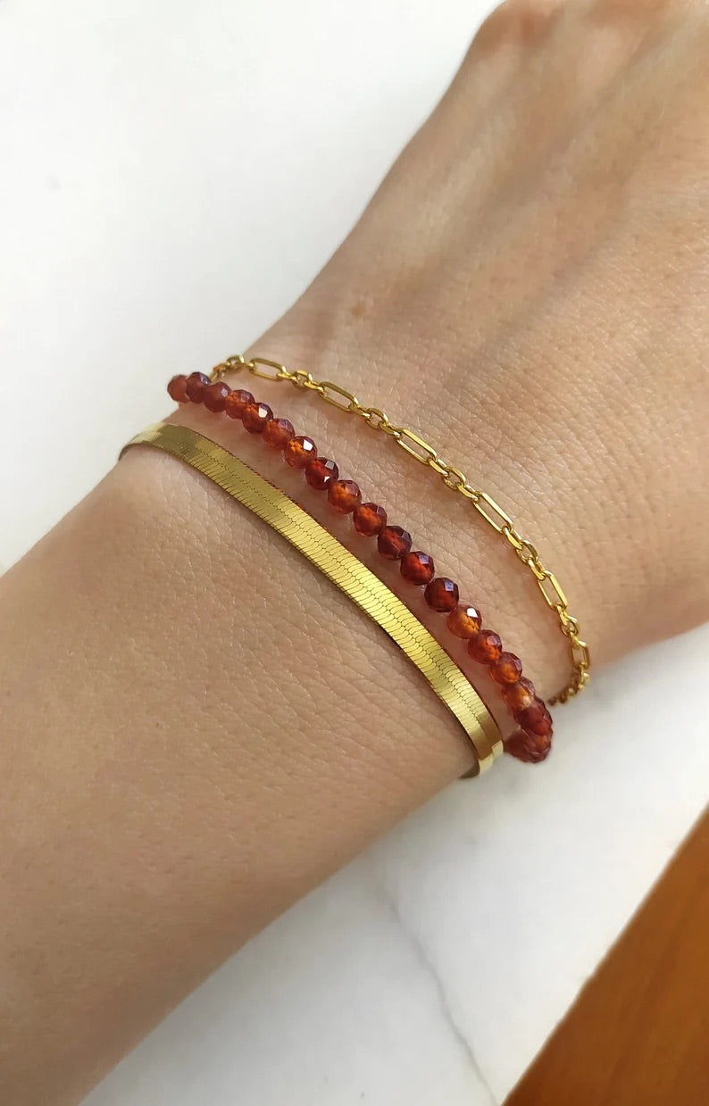 Carnelian Beaded Bracelet