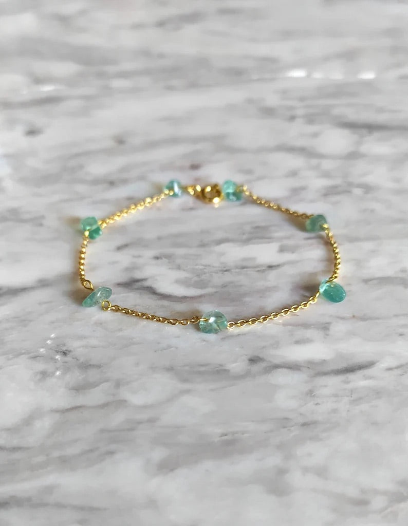 Raw Apatite Chain Bracelet