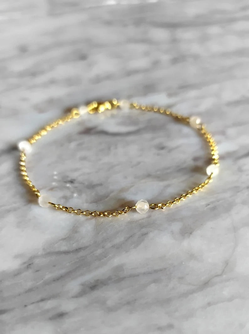 Moonstone Chain Bracelet