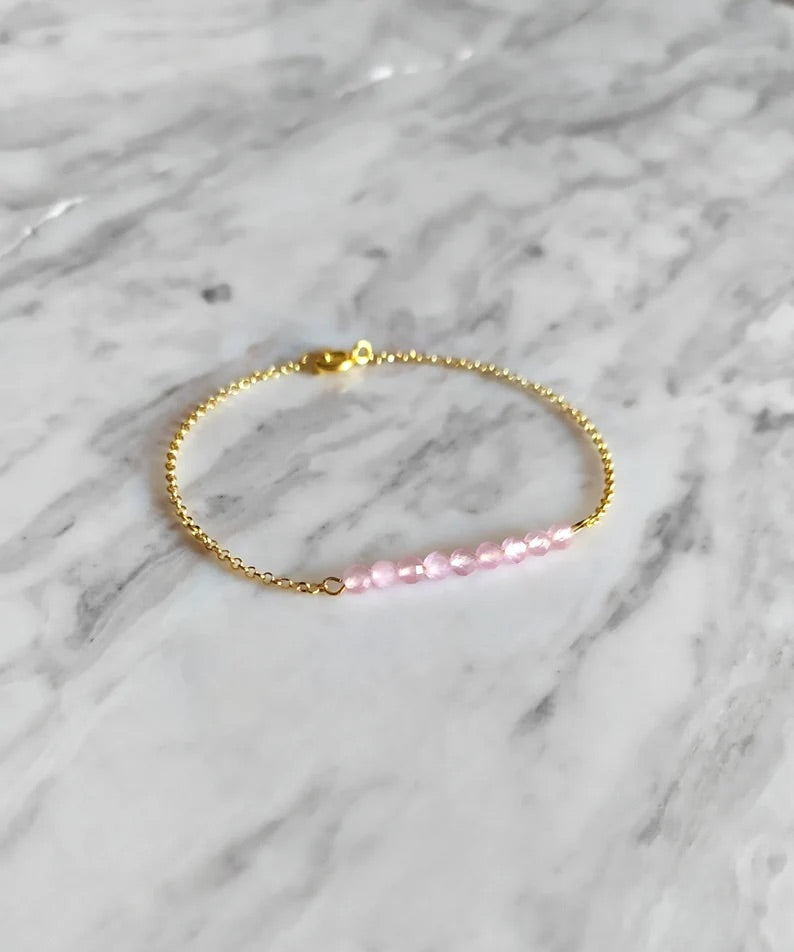 Rose Quartz Bar Bracelet