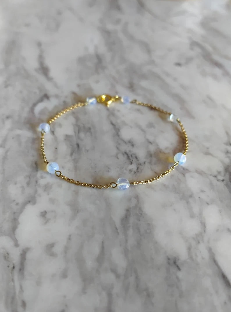 Moonstone Chain Bracelet