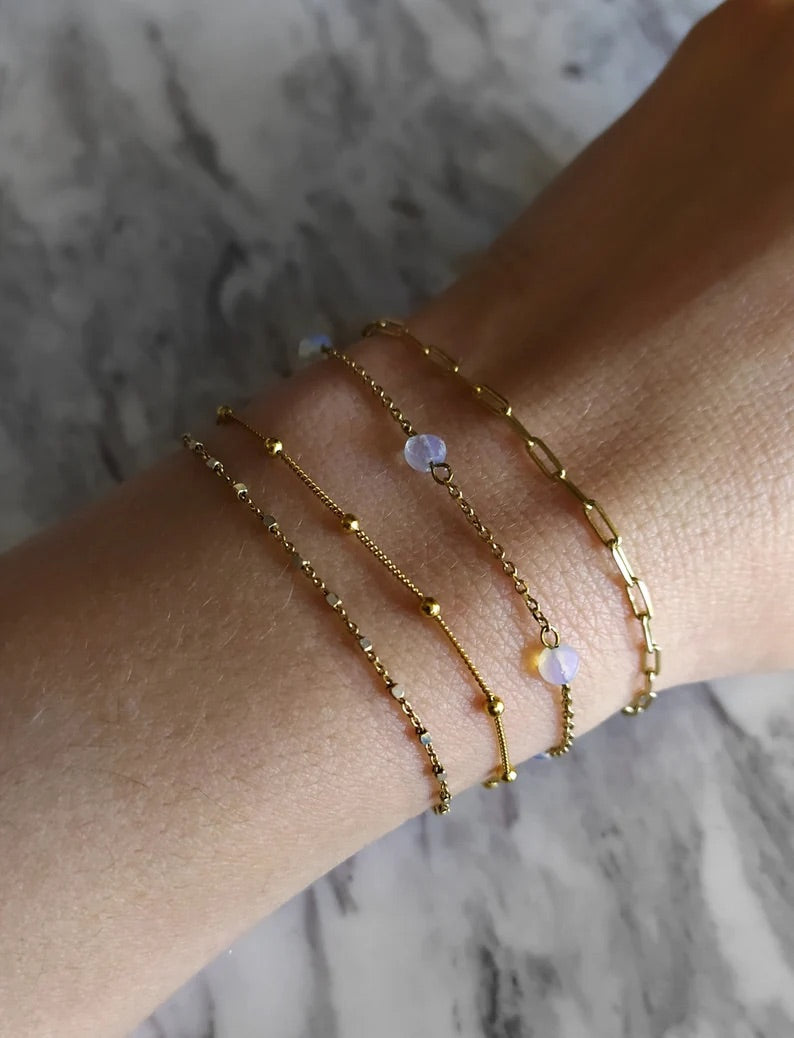 Moonstone Chain Bracelet
