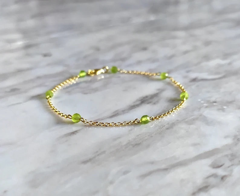 Peridot Chain Bracelet