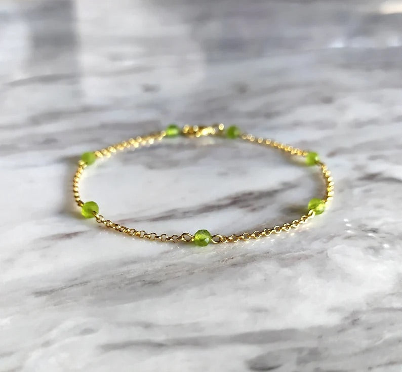 Peridot Chain Bracelet
