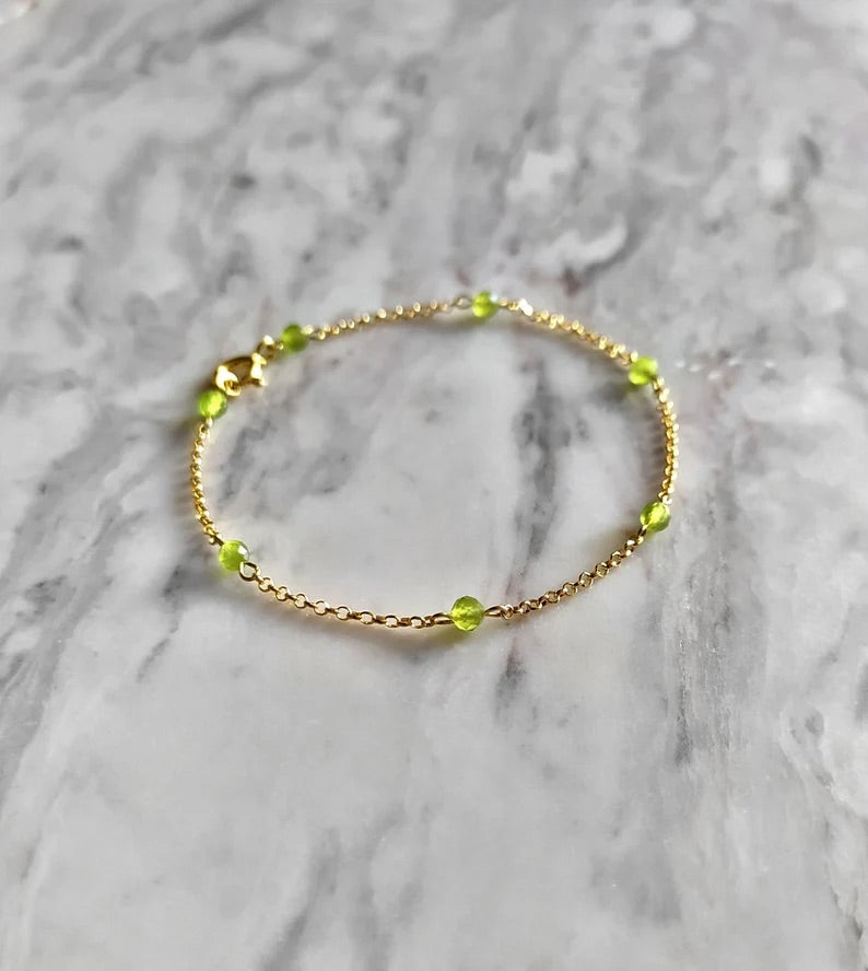 Peridot Chain Bracelet