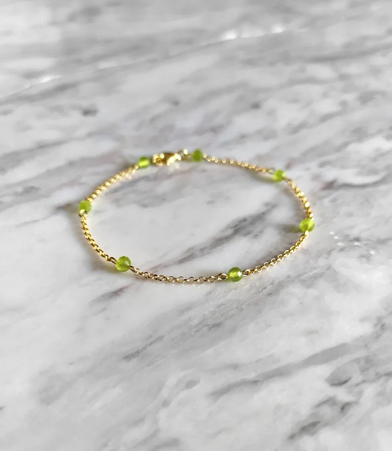 Peridot Chain Bracelet