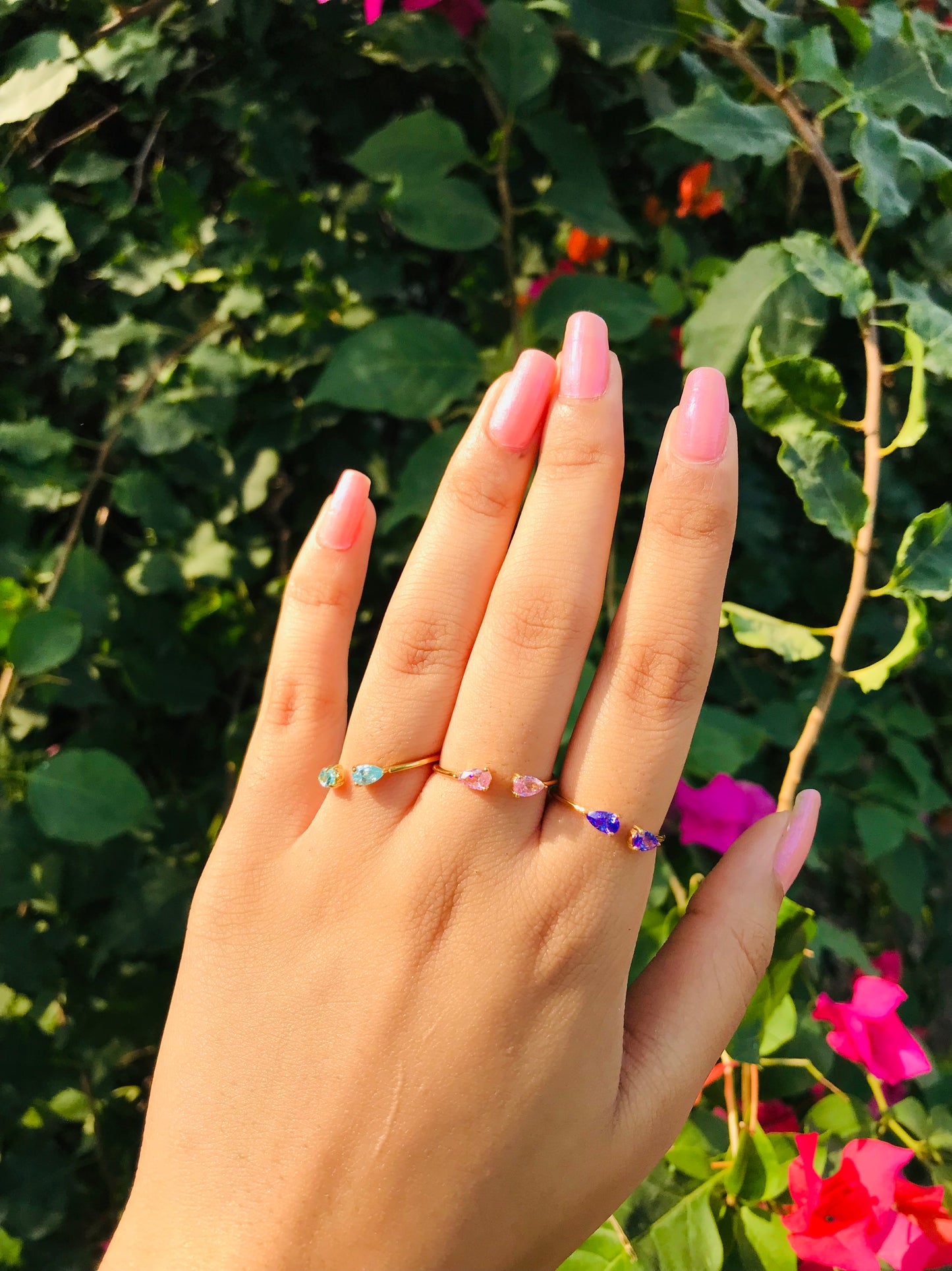 Twin Pear Finger Cuff Ring
