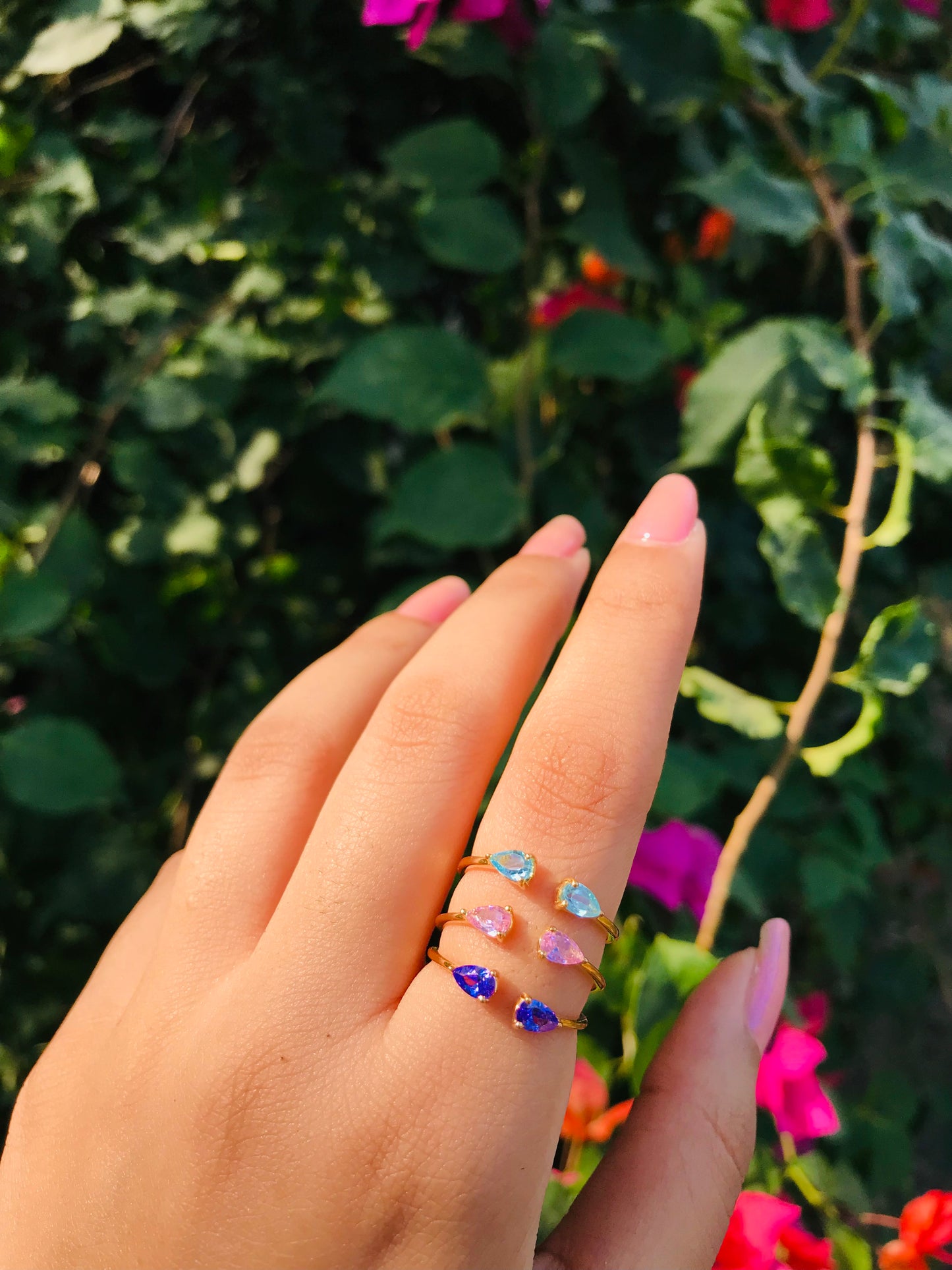 Twin Pear Finger Cuff Ring