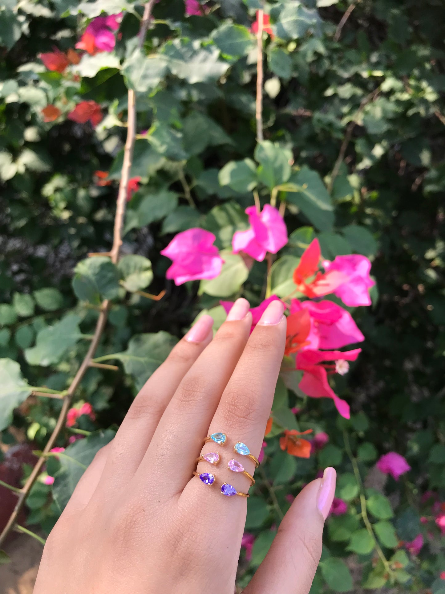 Twin Pear Finger Cuff Ring