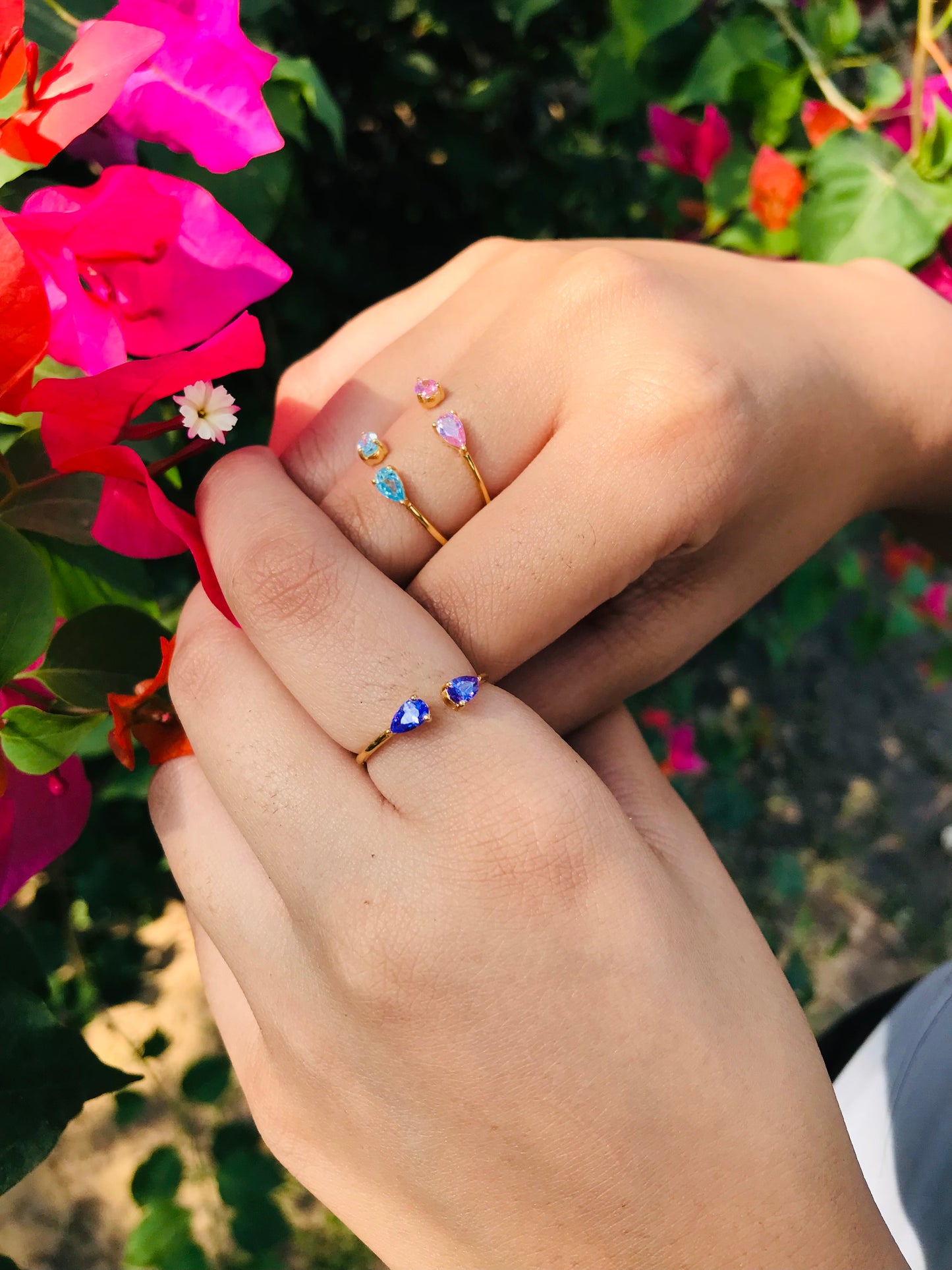 Twin Pear Finger Cuff Ring