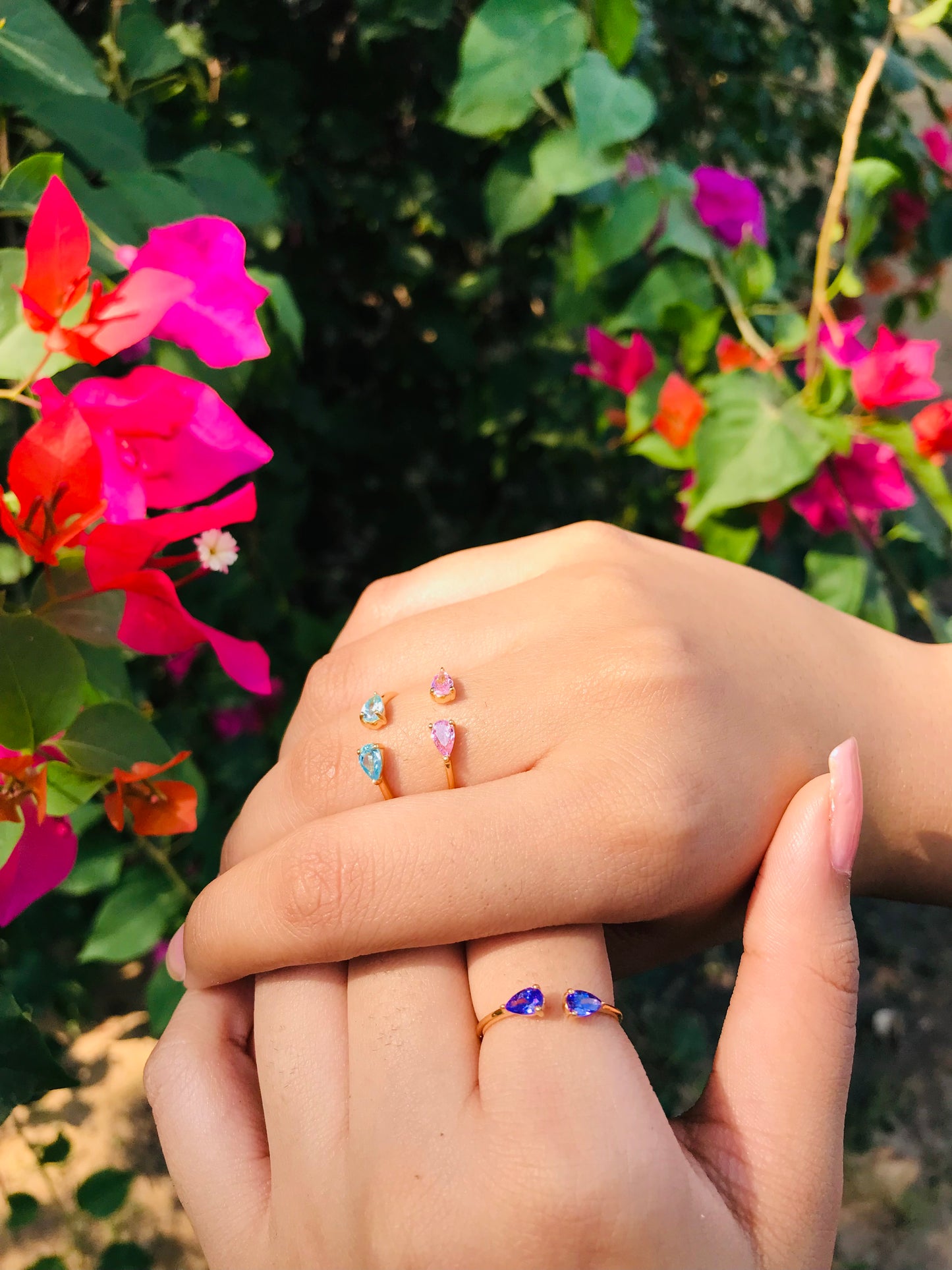 Twin Pear Finger Cuff Ring