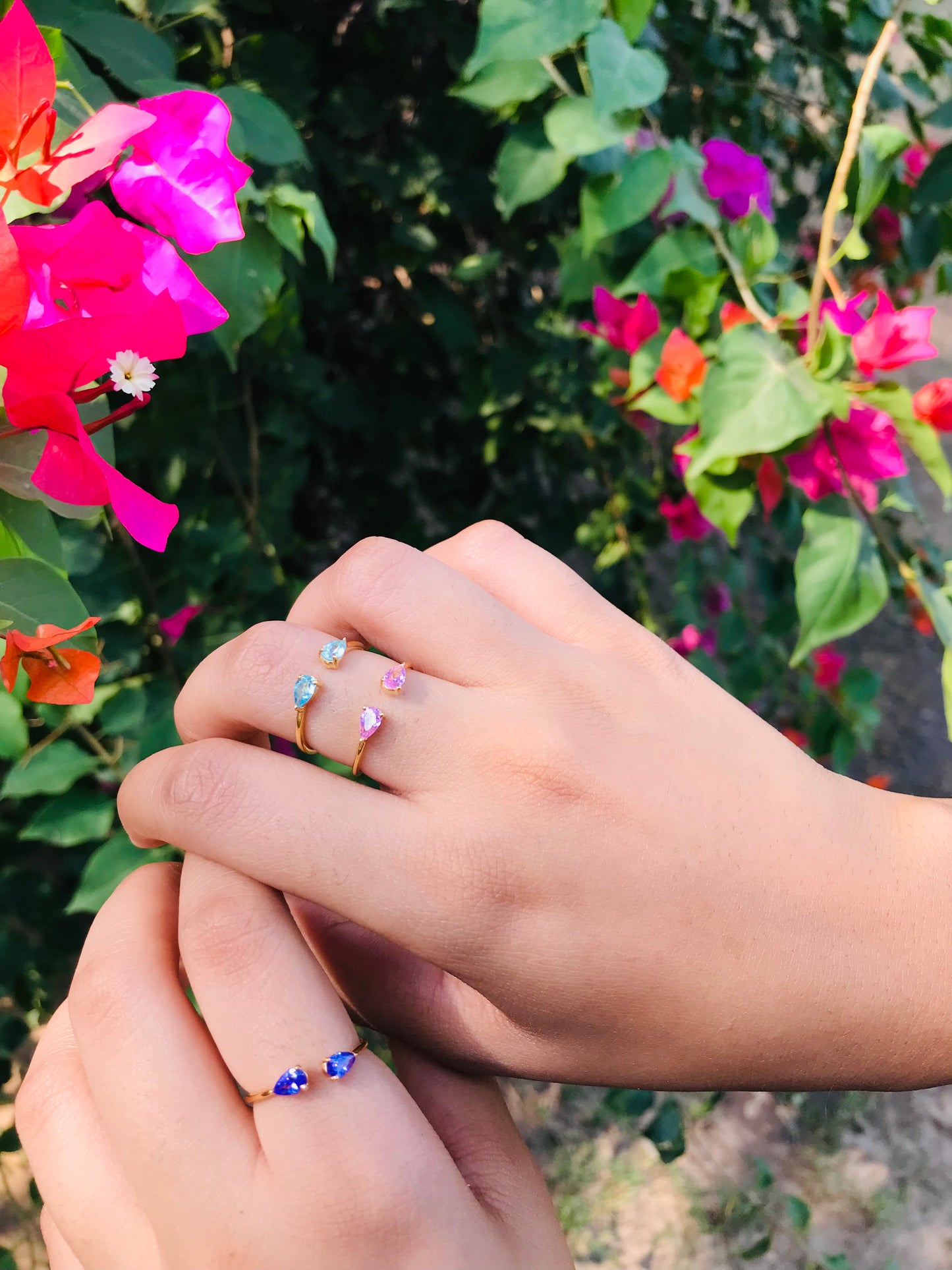 Twin Pear Finger Cuff Ring