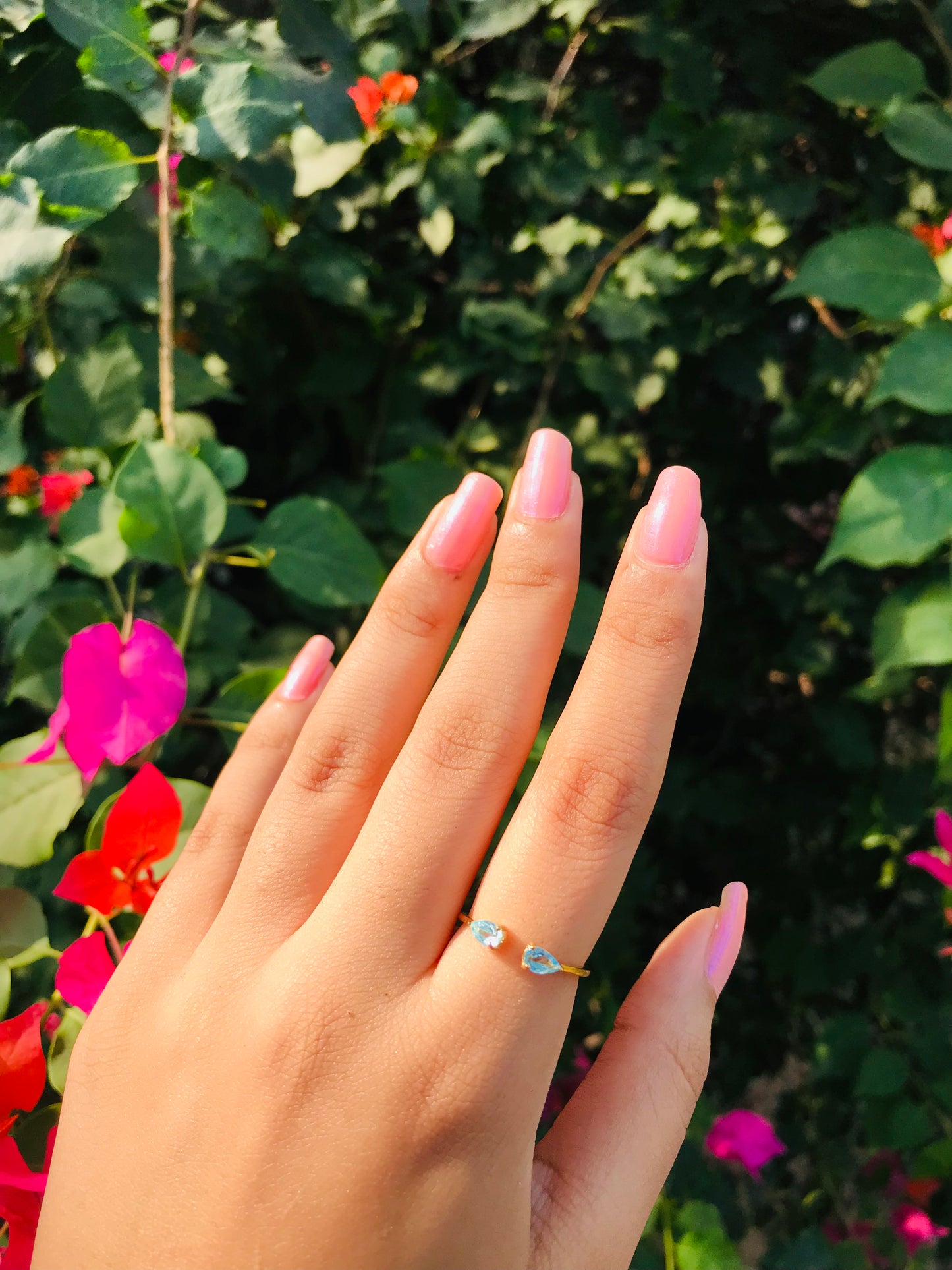 Twin Pear Finger Cuff Ring