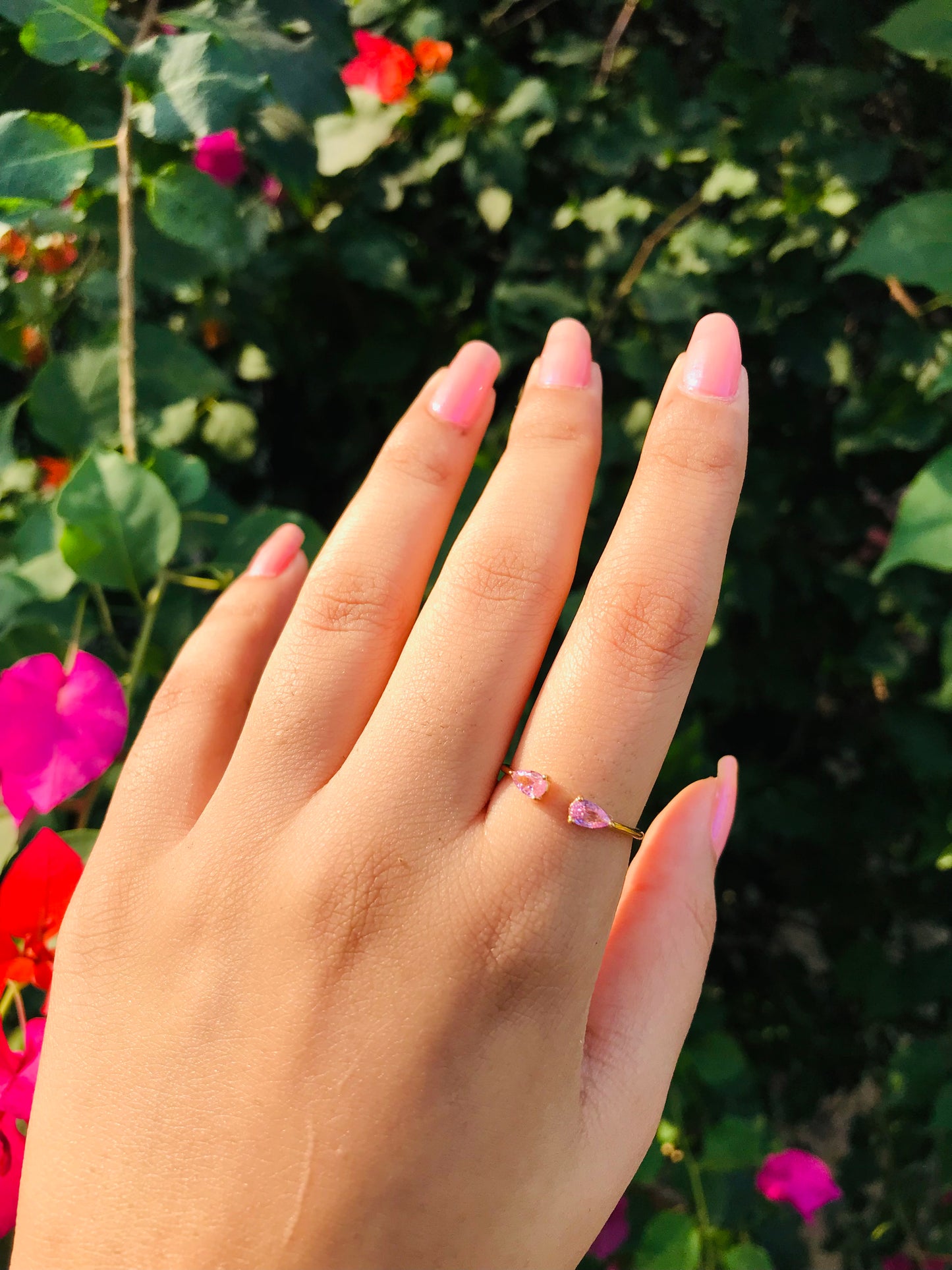 Twin Pear Finger Cuff Ring