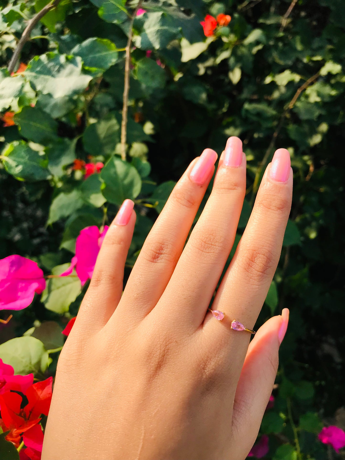 Twin Pear Finger Cuff Ring