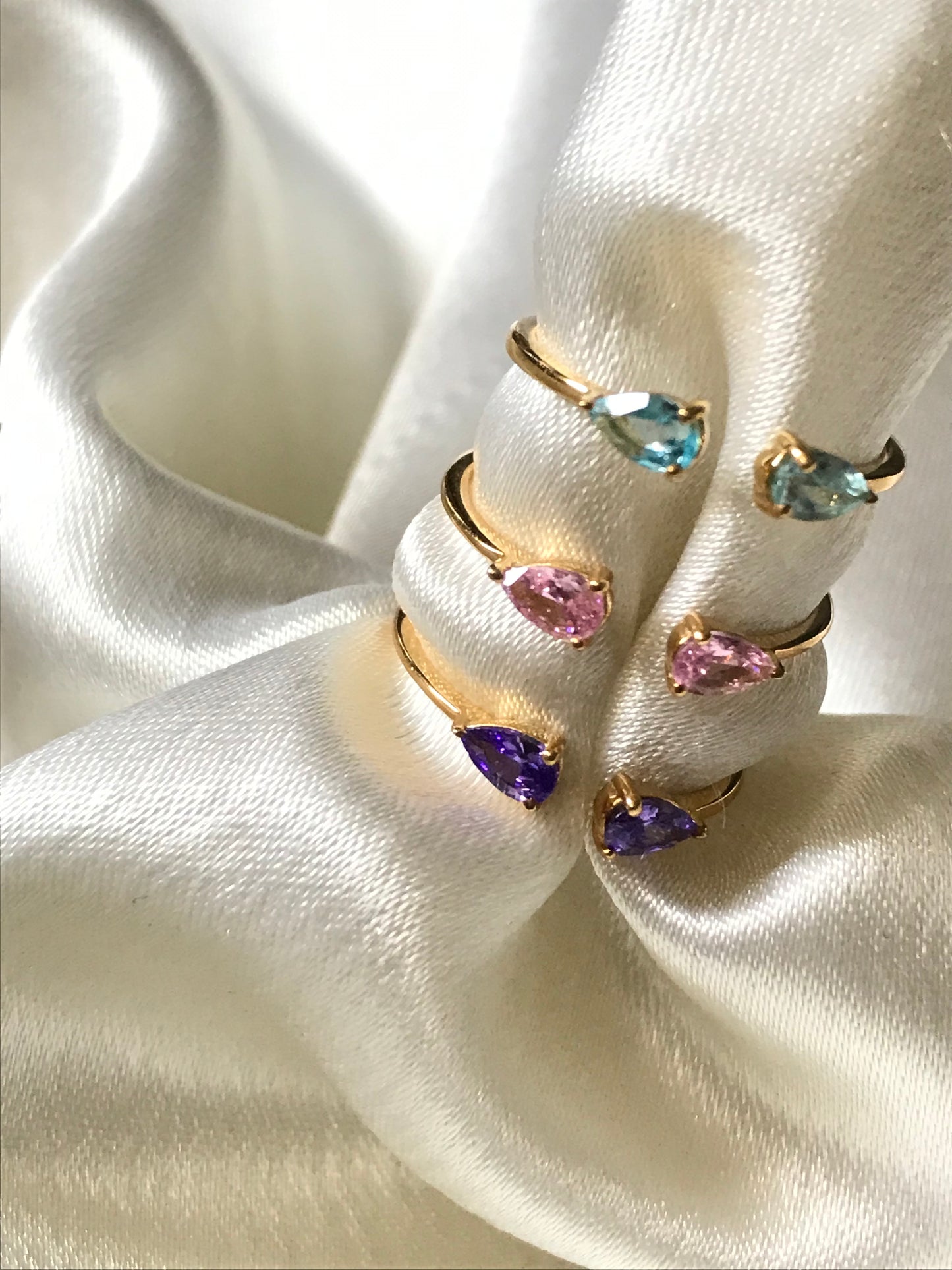 Twin Pear Finger Cuff Ring