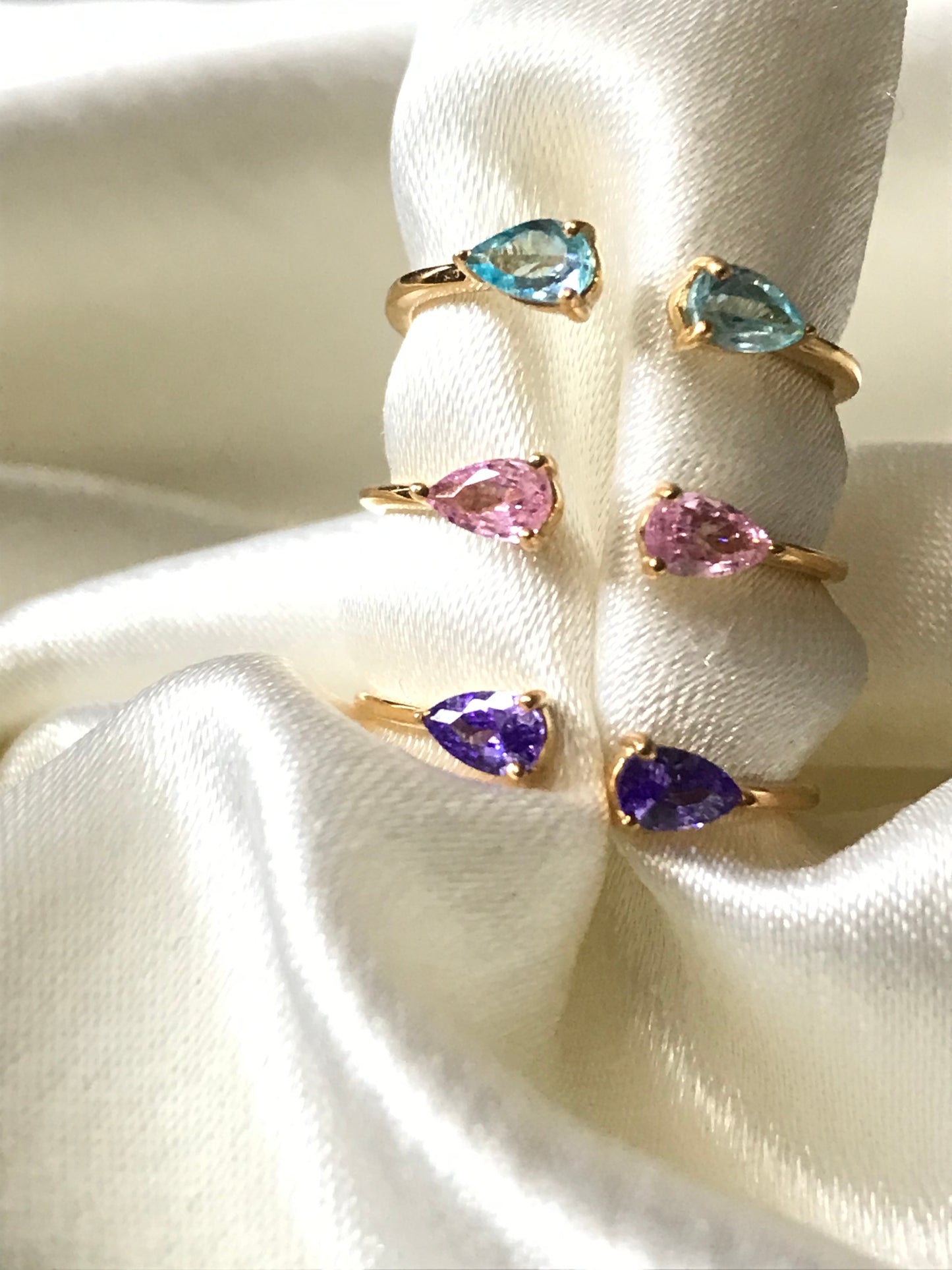 Twin Pear Finger Cuff Ring