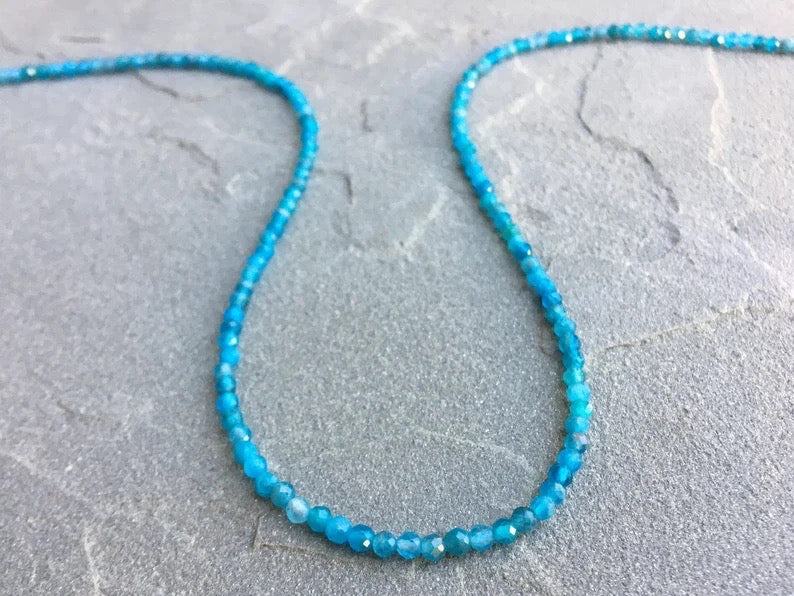 Dainty Neon Apatite Beaded Necklace