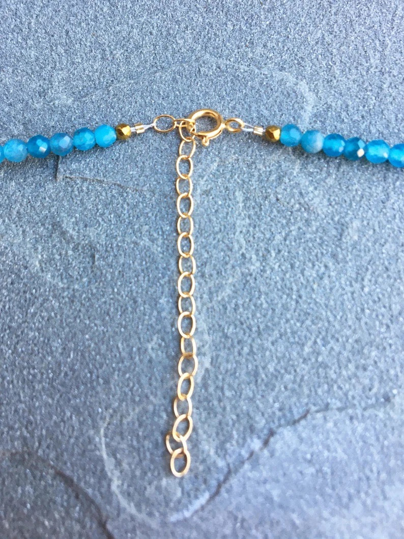 Dainty Neon Apatite Beaded Necklace