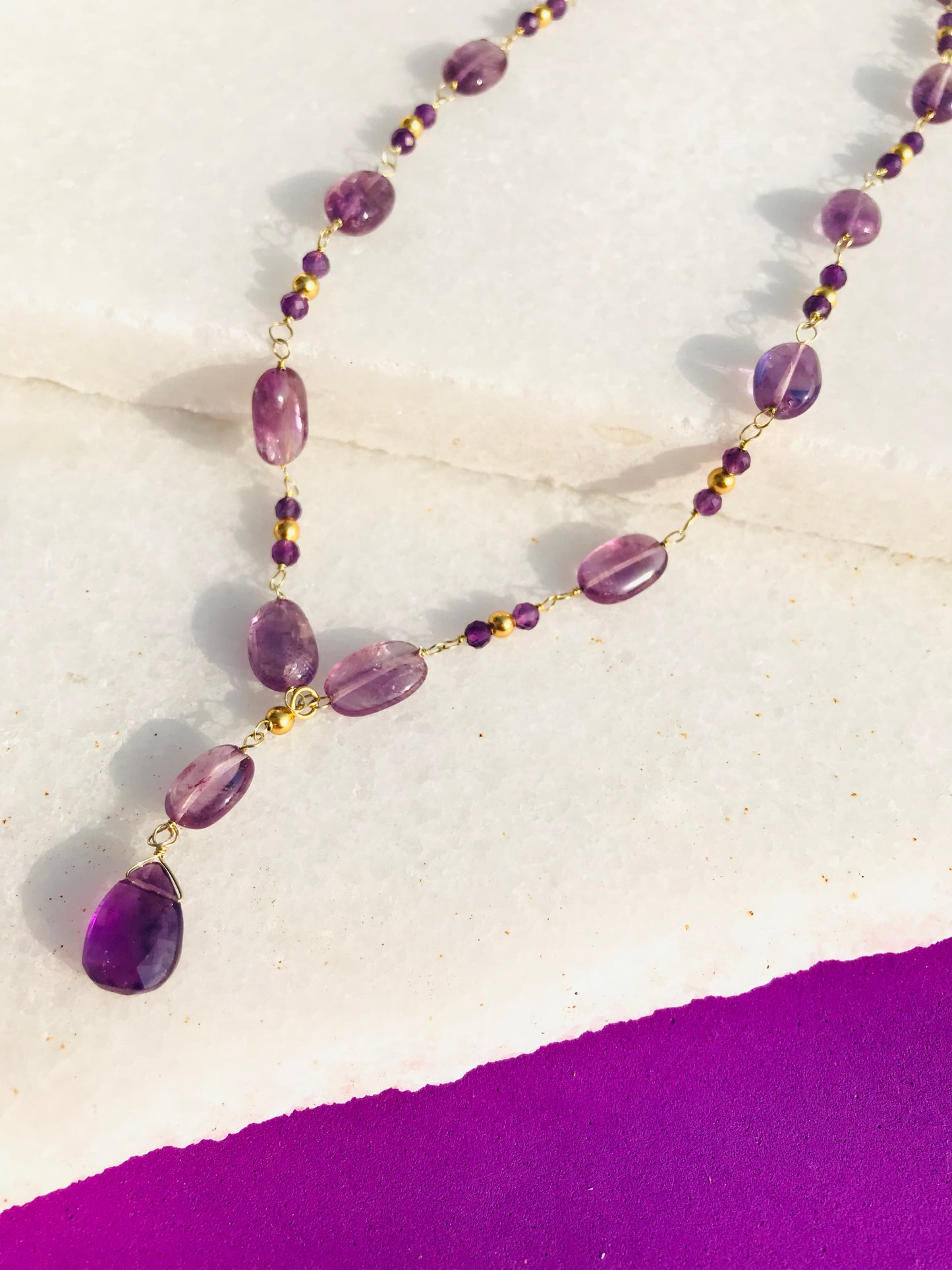 Purple Rain Lariat Necklace