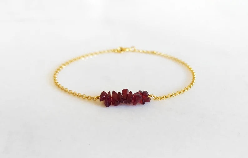 Raw Garnet Bracelet