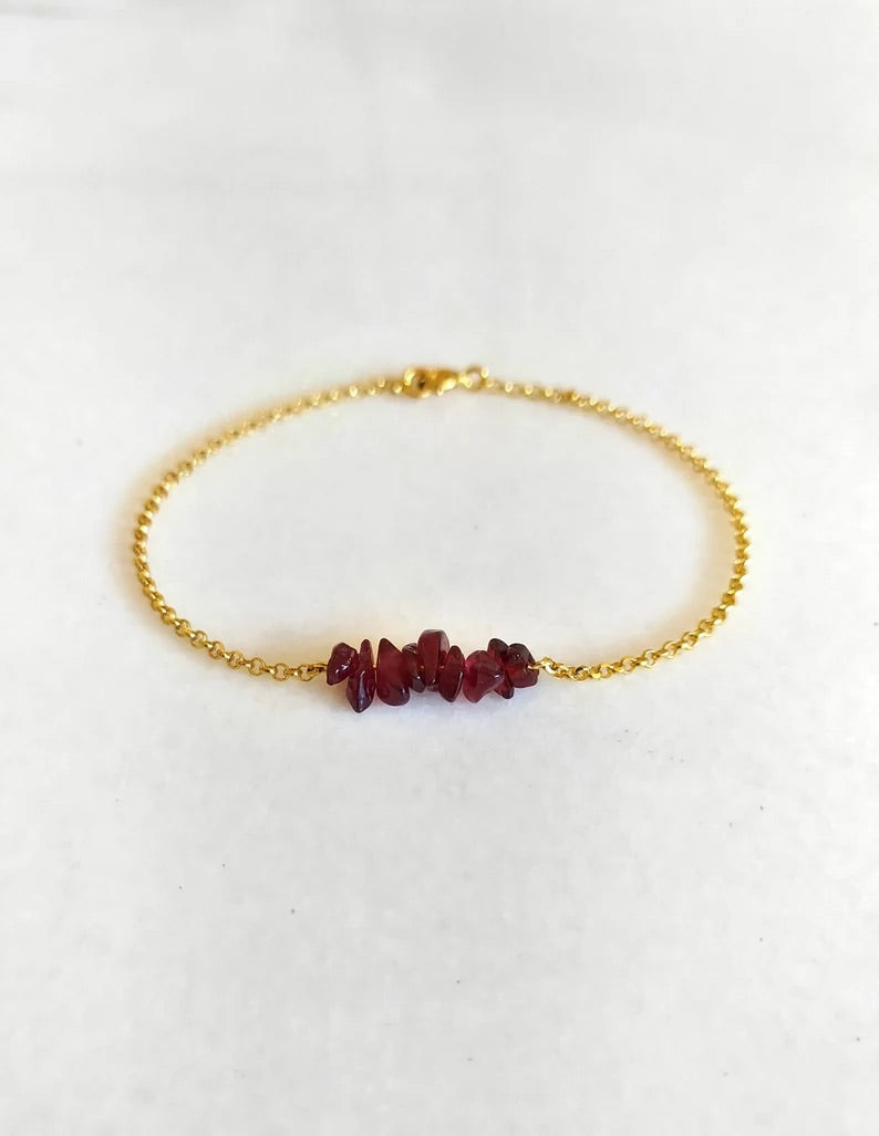 Raw Garnet Bracelet