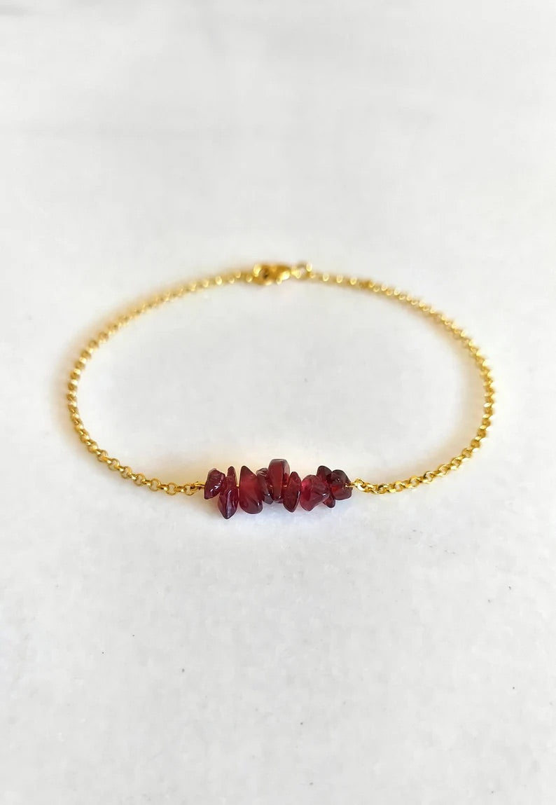 Raw Garnet Bracelet