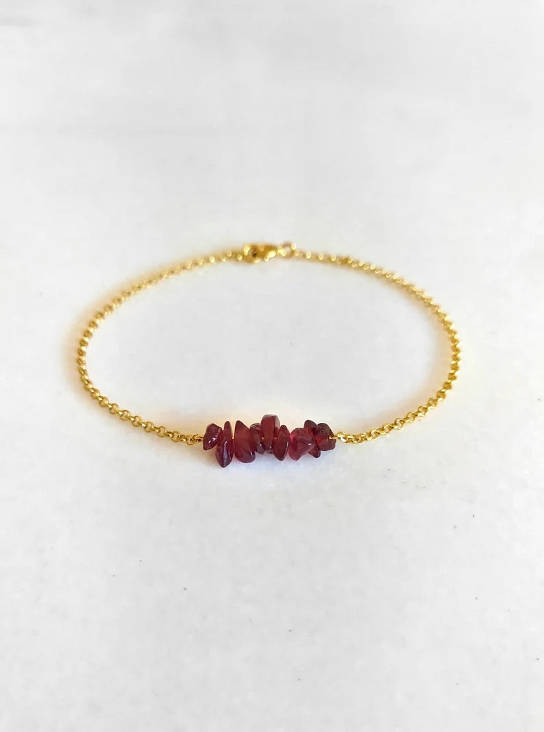 Raw Garnet Bracelet