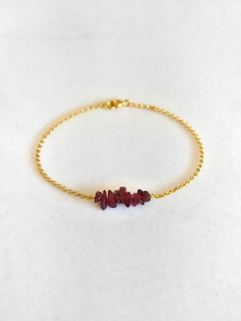 Raw Garnet Bracelet