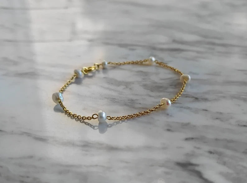 Fresh Water Pearl Chain Bracelet