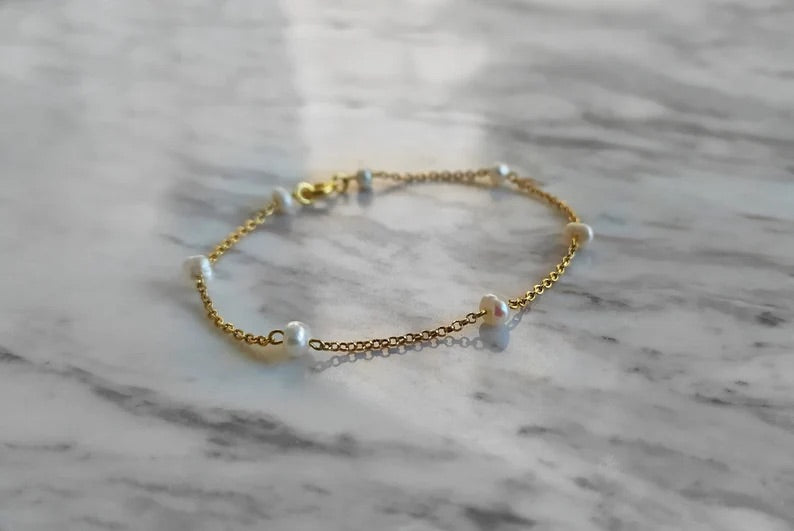 Fresh Water Pearl Chain Bracelet
