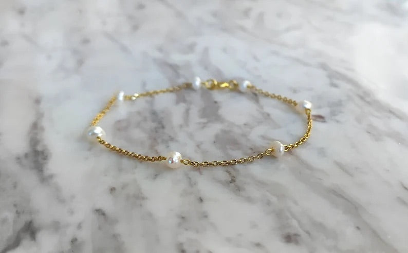 Fresh Water Pearl Chain Bracelet