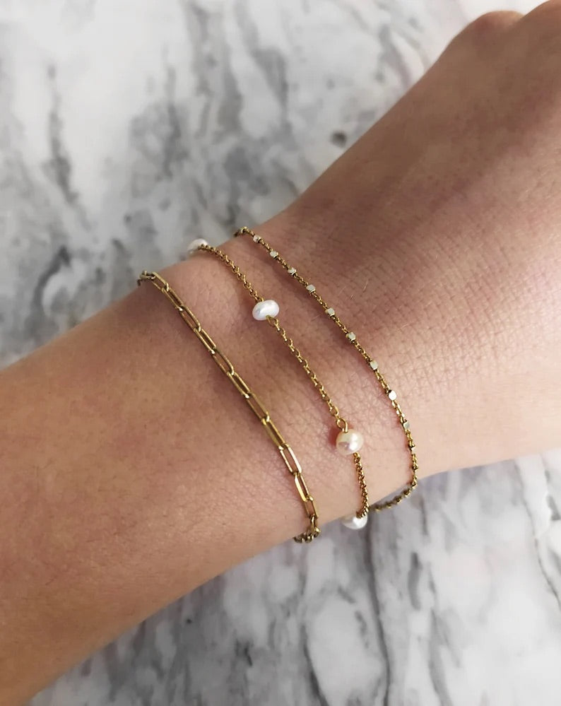 Fresh Water Pearl Chain Bracelet
