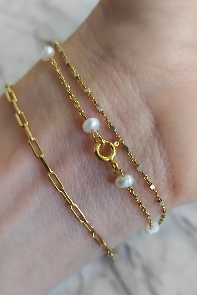 Fresh Water Pearl Chain Bracelet