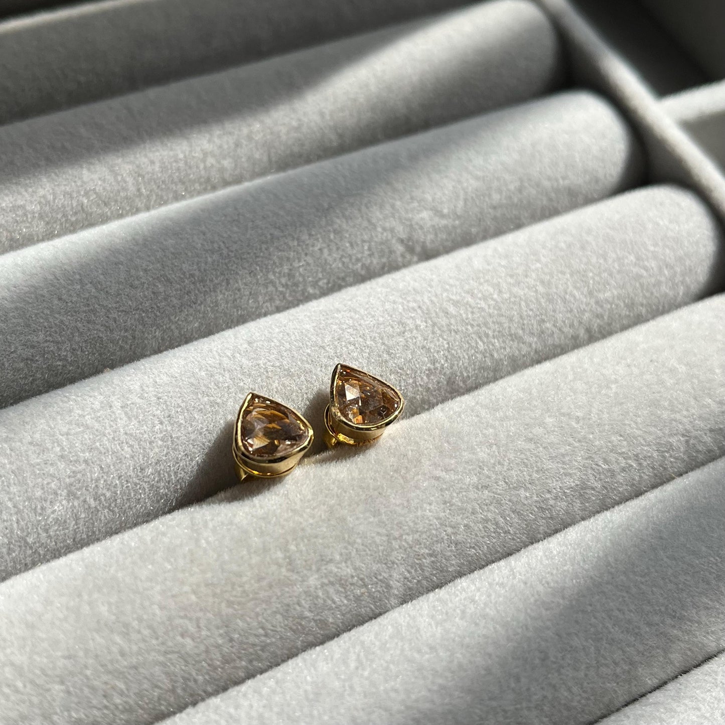14k Gold Natural Rose Cut Diamond Stud Earrings - 1.22 Carats Diamond Minimalist Earrings