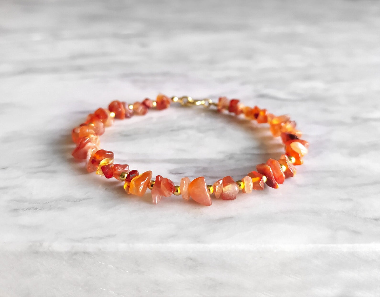 Raw Carnelian Beaded Bracelet