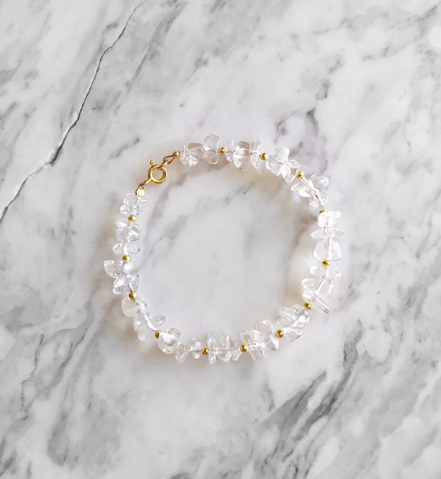 Raw Clear Quartz Beaded Bracelet